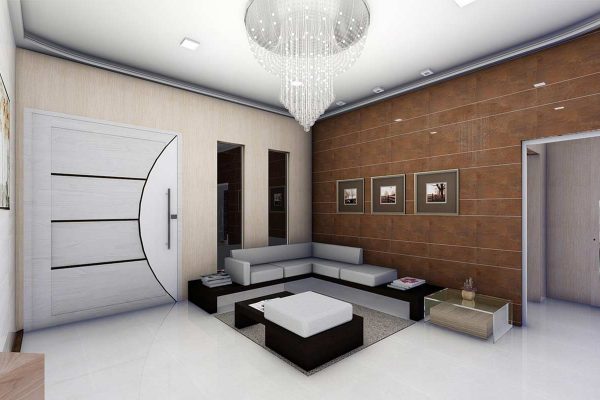 Decorate living rooms with wood wall